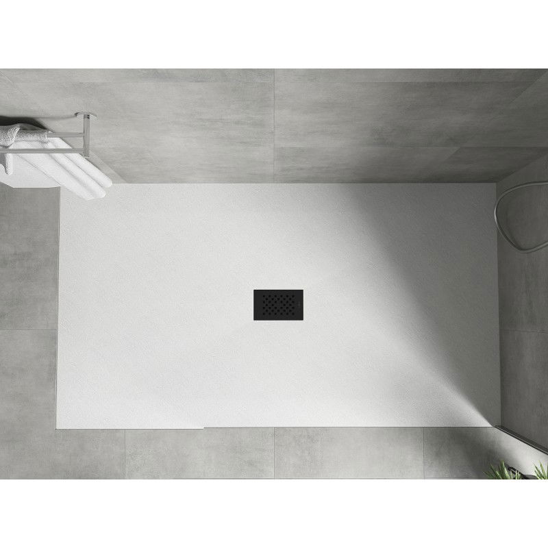 Mexen Hugo rectangular shower tray SMC 160 x 100 cm, white, black cover - 42101016-B