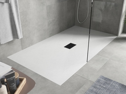 Mexen Hugo rectangular shower tray SMC 150 x 100 cm, white, black cover - 42101015-B