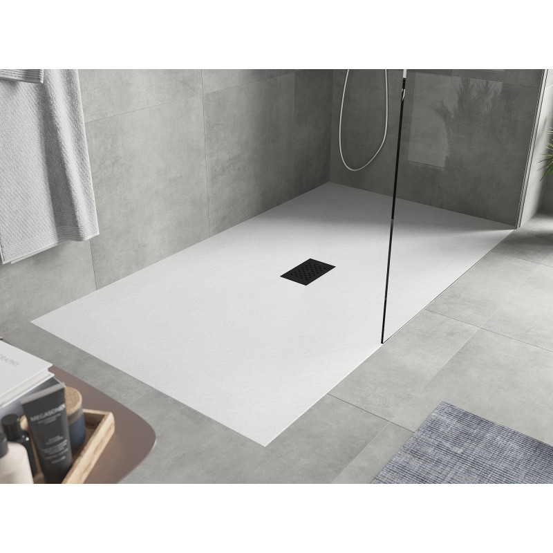 Mexen Hugo rectangular SMC shower tray 180 x 100 cm, white, black cover - 42101018-B