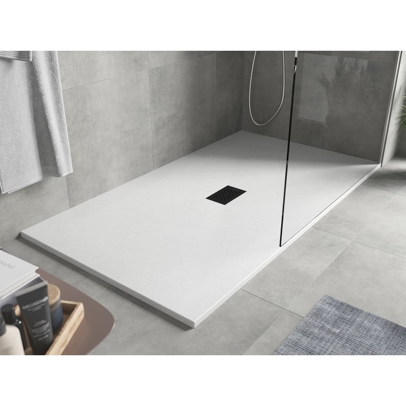 Mexen Hugo rectangular SMC shower tray 170 x 100 cm, white, black cover - 42101017-B