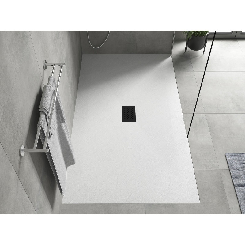 Mexen Hugo rectangular SMC shower tray 180 x 100 cm, white, black cover - 42101018-B