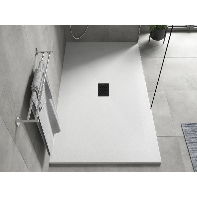 Mexen Hugo rectangular SMC shower tray 170 x 100 cm, white, black cover - 42101017-B