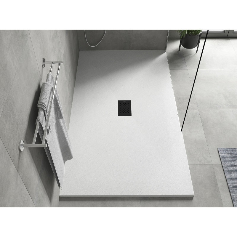 Mexen Hugo rectangular SMC shower tray 180 x 100 cm, white, black cover - 42101018-B