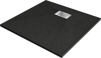 Mexen Hugo Square Shower Tray SMC 70 x 70 cm, Black, Inox Cover - 42707070-X
