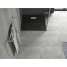 Mexen Hugo square SMC shower tray 70 x 70 cm, black, inox cover - 42707070-X