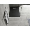 Mexen Hugo rectangular tray SMC 110 x 70 cm, black, inox cover - 42707011-X