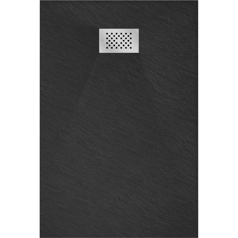 Mexen Hugo rectangular SMC shower tray 100 x 70 cm, black, inox cover - 42707010-X