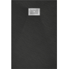 Mexen Hugo rectangular SMC shower tray 110 x 70 cm, black, inox cover - 42707011-X