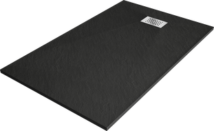 Mexen Hugo rectangular shower tray SMC 160 x 70 cm, black, inox cover - 42707016-X