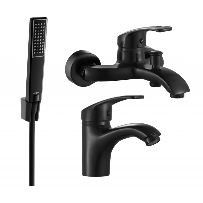 Mexen Fabia R72 bathtub set, Black - 746503R72-70