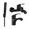 Mexen Fabia R72 bath set, black - 746503R72-70