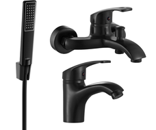Mexen Fabia R72 bath set, black - 746503R72-70