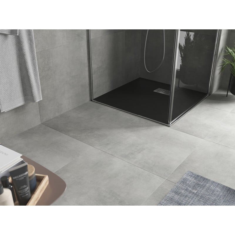 Mexen Hugo SMC Square Shower Tray 80 x 80 cm, Black, Inox Cover - 42708080-X