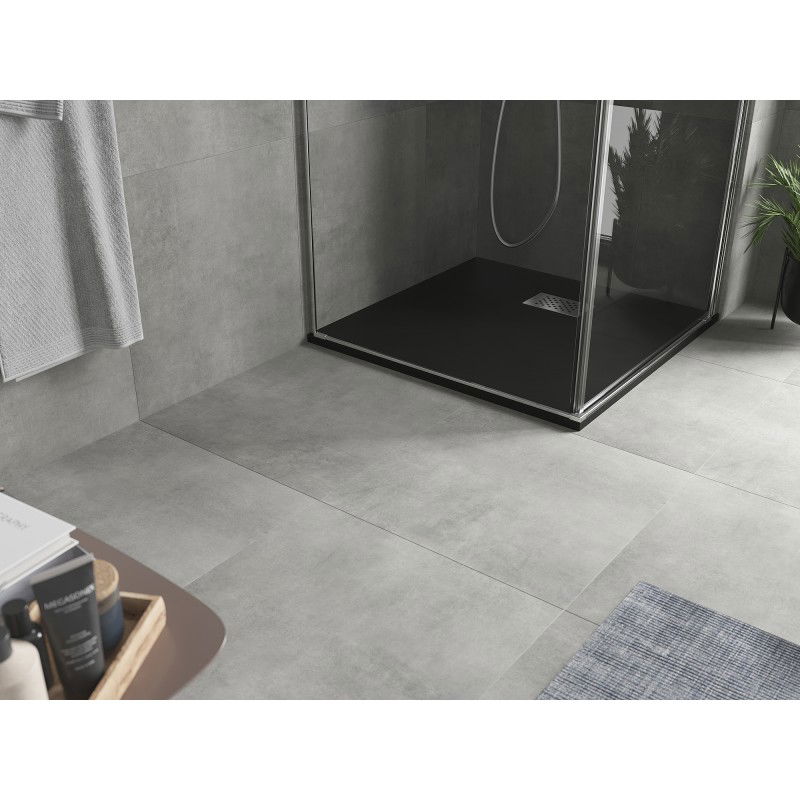 Mexen Hugo SMC Square Shower Tray 80 x 80 cm, Black, Inox Cover - 42708080-X