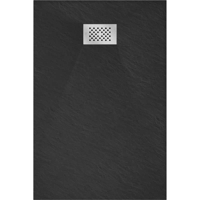 Mexen Hugo rectangular SMC shower tray 120 x 80 cm, black, inox cover - 42708012-X