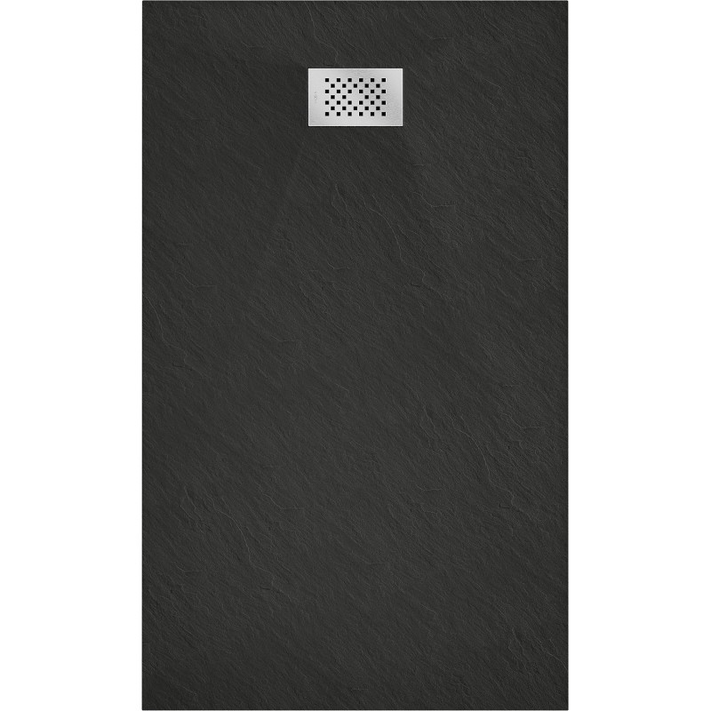 Mexen Hugo rectangular SMC shower tray 140 x 80 cm, black, inox cover - 42708014-X