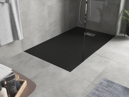 Mexen Hugo rectangular SMC shower tray 160 x 80 cm, black, inox cover - 42708016-X
