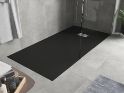 Mexen Hugo rectangular SMC shower tray 180 x 80 cm, black, inox cover - 42708018-X