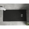 Mexen Hugo rectangular SMC shower tray 180 x 80 cm, black, inox cover - 42708018-X