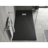 Mexen Hugo rectangular SMC shower tray 180 x 80 cm, black, inox cover - 42708018-X