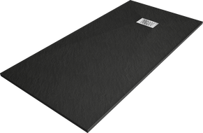 Mexen Hugo rectangular SMC shower tray 180 x 80 cm, black, inox cover - 42708018-X