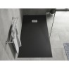 Mexen Hugo rectangular SMC shower tray 180 x 80 cm, black, inox cover - 42708018-X