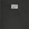 Mexen Hugo SMC square shower tray 90 x 90 cm, black, inox cover - 42709090-X