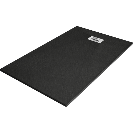 Mexen Hugo rectangular SMC shower tray 140 x 90 cm, black, inox cover - 42709014-X