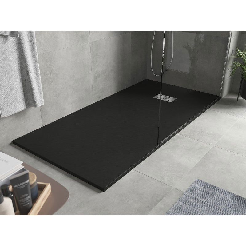 Mexen Hugo SMC Rectangular Shower Tray 170 x 90 cm, Black, Inox Cover - 42709017-X