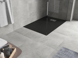Mexen Hugo rectangular SMC shower tray 110 x 90 cm, black, inox cover - 42709011-X