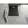 Mexen Hugo rectangular SMC shower tray 110 x 90 cm, black, inox cover - 42709011-X