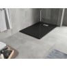 Mexen Hugo rectangular SMC shower tray 110 x 90 cm, black, inox cover - 42709011-X