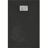 Mexen Hugo rectangular SMC shower tray 110 x 90 cm, black, inox cover - 42709011-X