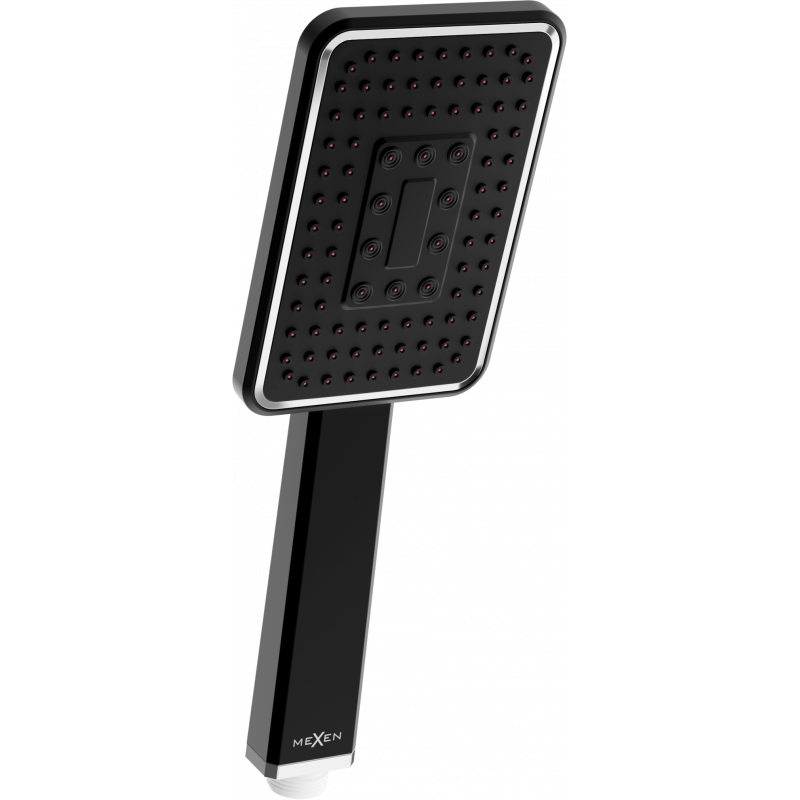 Mexen R-54 1-function shower head, black/chrome - 79554-71
