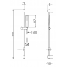 Mexen Fabia DF72 shower mixer tap with shower head, Chrome - 74654DF72-00