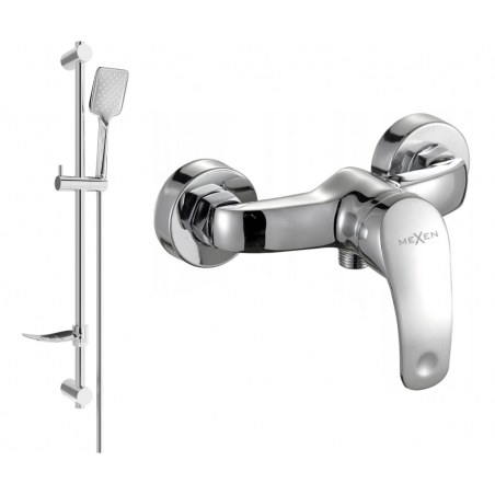 Mexen Fabia DF62 shower mixer tap with shower head, Chrome - 74654DF62-00