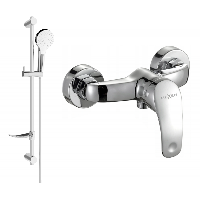 Mexen Fabia DF05 shower mixer with shower set, chrome - 74654DF05-00