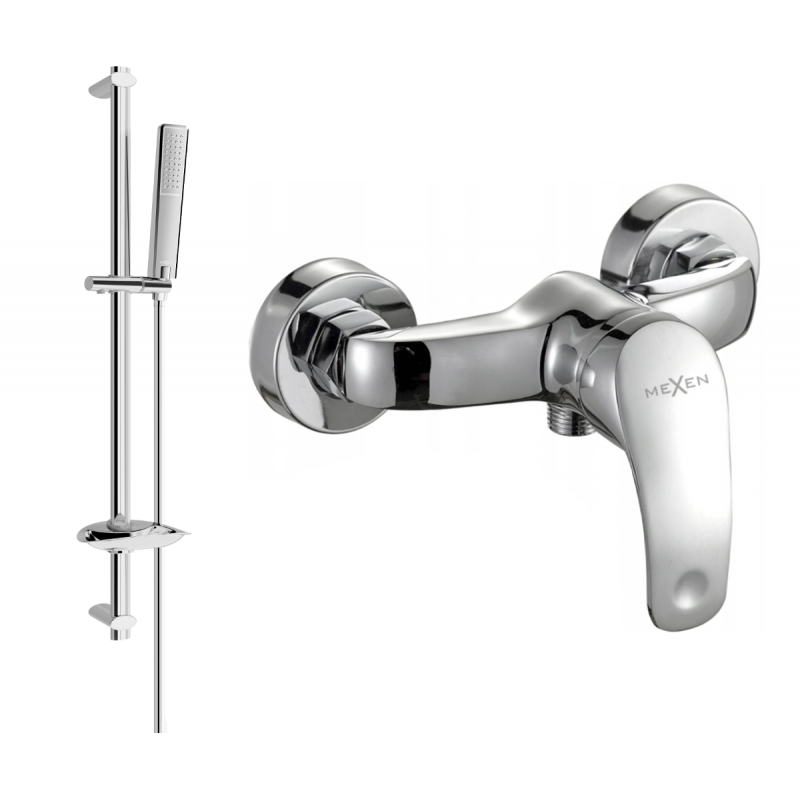 Mexen Fabia DB72 shower mixer with shower set, chrome - 74654DB72-00