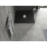 Mexen Hugo square SMC shower tray 100 x 100 cm, black, inox cover - 42701010-X