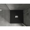 Mexen Hugo square SMC shower tray 100 x 100 cm, black, inox cover - 42701010-X