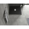 Mexen Hugo square SMC shower tray 100 x 100 cm, black, inox cover - 42701010-X