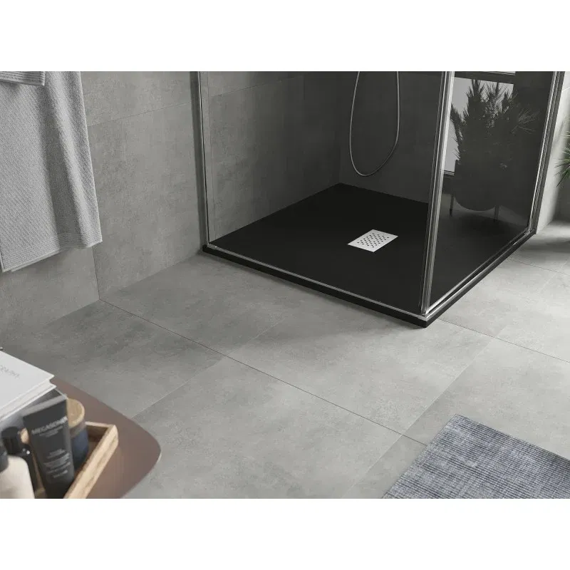 Mexen Hugo Square Shower Tray SMC 100 x 100 cm, Black, Inox Cover - 42701010-X