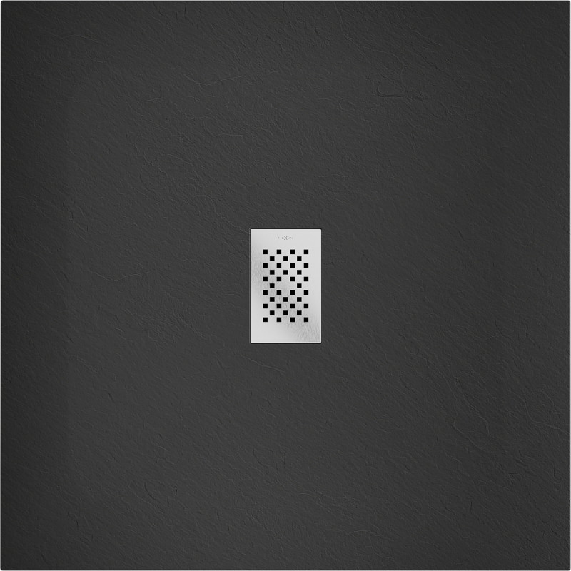 Mexen Hugo square SMC shower tray 100 x 100 cm, black, inox cover - 42701010-X