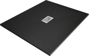 Mexen Hugo rectangular SMC shower tray 120 x 100 cm, black, inox cover - 42701012-X