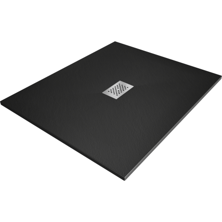 Mexen Hugo rectangular SMC shower tray 140 x 100 cm, black, inox cover - 42701014-X