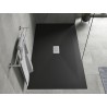Mexen Hugo rectangular SMC shower tray 180 x 100 cm, black, inox cover - 42701018-X