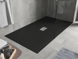 Mexen Hugo Rectangular Shower Tray SMC 180 x 100 cm, Black, Inox Cover - 42701018-X