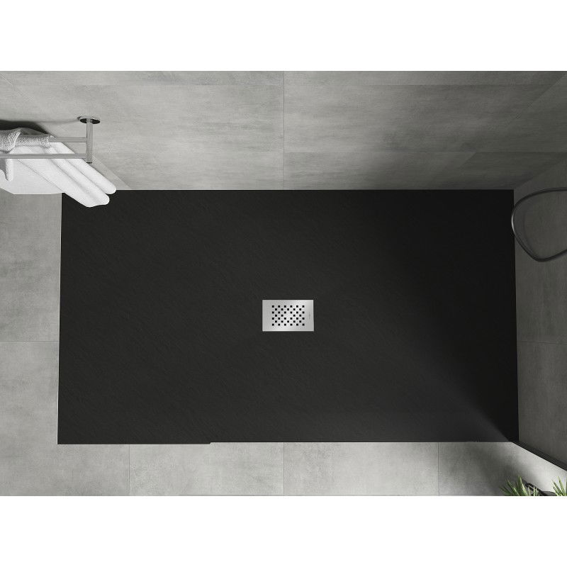 Mexen Hugo rectangular shower tray SMC 200 x 100 cm, black, inox cover - 42701020-X