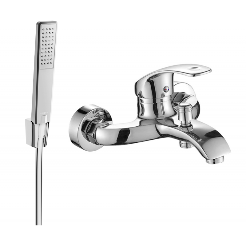 Mexen Fabia R72 bath tap with shower set, chrome - 74653R72-00
