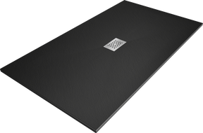 Mexen Hugo rectangular SMC shower tray 160 x 100 cm, black, inox cover - 42701016-X